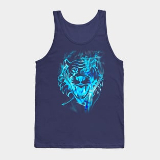 Sparkling Blue Tiger Art Tank Top